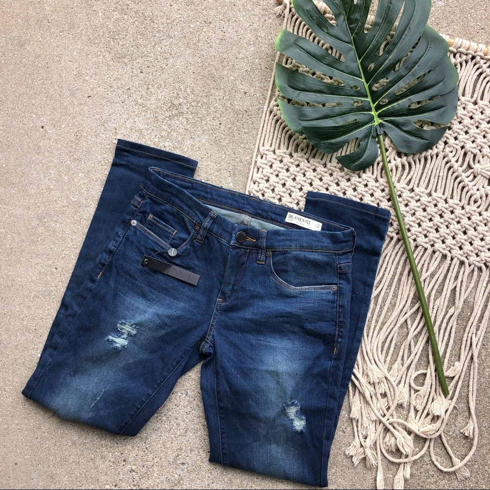Blank NYC Distressed Skinny Ankle Crop Jeans Size 26